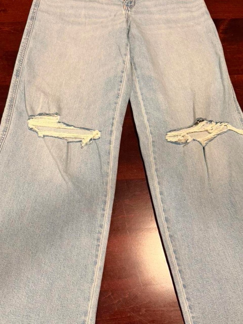 SO Light Blue Distressed Wide Leg Jeans